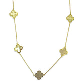 Flora Motif Mother of Pearl 5 Station Necklace