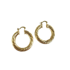 18K Gold Filled 7mm Twist Clasp Hoops