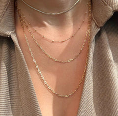 Sterling Silver Thin Paperclip Chain Necklace