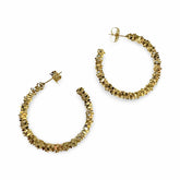 Gold Filled Block Beaded Hoops