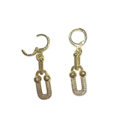 Gold Filled Huggie Chain Charm Hoop