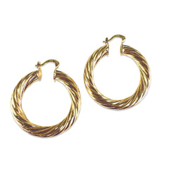 18K Gold Filled 7mm Twist Clasp Hoops