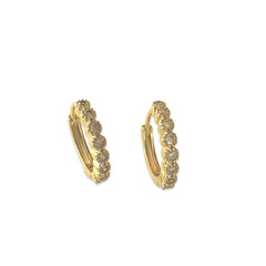 Gold Filled Diamond Cut Pave Huggies