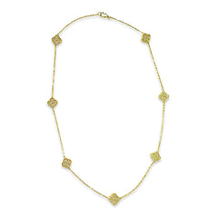 Flora 7 Pave Station Necklace