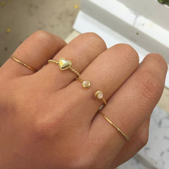 Olivia Mother of Pearl Bezel Adjustable Ring