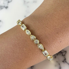 Geometric Bezel Channel Tennis Bracelet