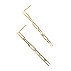 Paperclip Chain Link Drop Earrings
