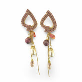 Pamela Crystal Pearl Chandelier Statement Earrings