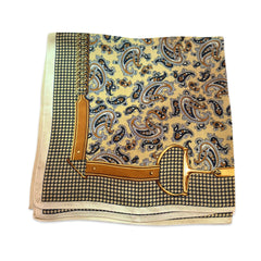 Brown Belt Argyle Silk Scarf