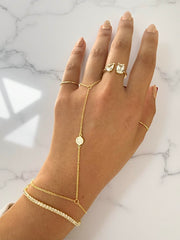 Pave Disc Hand Chain