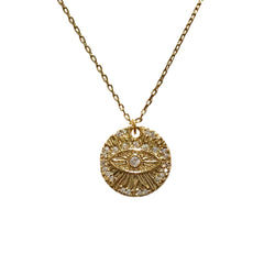 Kerry Evil Eye Disc Necklace