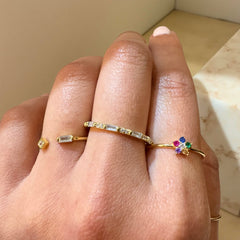 Noelia Baguette Pattern Ring