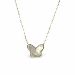 Butterfly Mother of Pearl Bezel Necklace