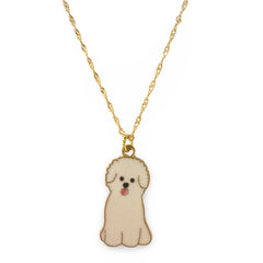 Gold Filled White Dog Twist Necklace