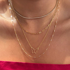 Sterling Silver Butterfly Outline Necklace