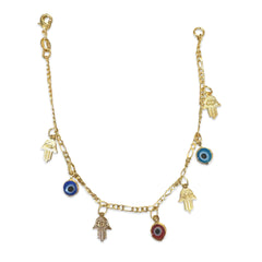 18K Gold Filled Hamsa Charm Chain Bracelet