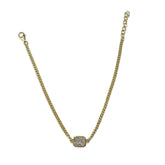 Cuban Chain East West Bezel Bracelet