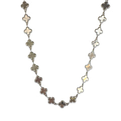 Flora Metal Channel Tennis Necklace