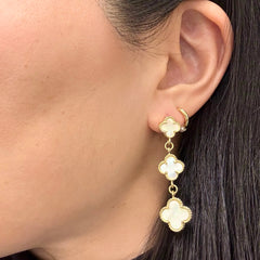 Sterling Silver Flora Long Earrings