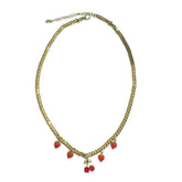 18K Gold Filled Cherry Strawberry Charm Necklace