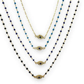 Evil Eye Color Beaded Enamel Chain Choker