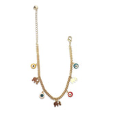 18K Gold Filled Evil Eye Elephant Charm Anklet