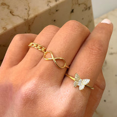 Sweet Butterfly Pave Ring