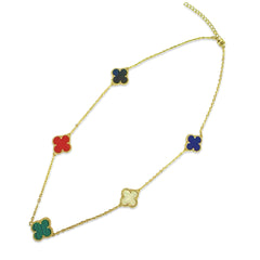 Gold Filled Flora Gemstone Station Necklace