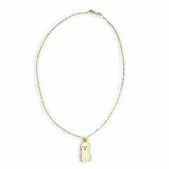 Gold Filled White Dog Twist Necklace