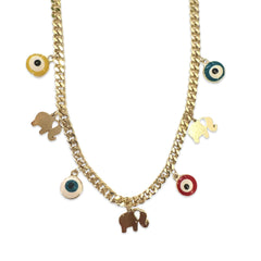 18K Gold Filled Evil Eye Elephant Charm Anklet