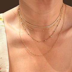 Diamond Cut Ball Chain Necklace