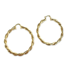 18K Gold Filled Twist Clasp Hoops