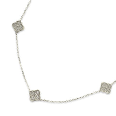 Flora 7 Pave Station Necklace