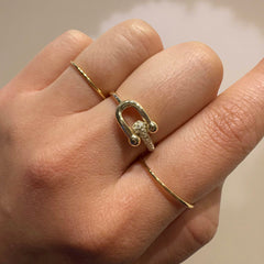 Buckle Chain Link Sparkle Ring