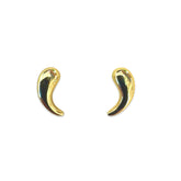 Sterling Silver Teardrop Curved Studs