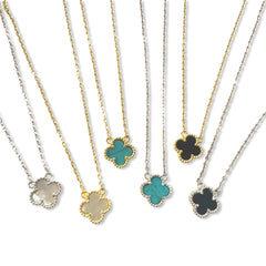 Flora Gemstone Bezel Mini Pendant Necklace