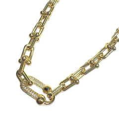 Gold Filled Buckle Chain Link Sparkle Bracelet