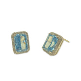 Adriene Birthstone Halo Birthstone Earrings