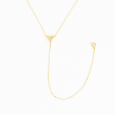 Gemma Bezel Cluster Lariat Necklace