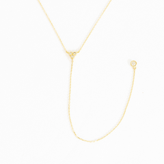 Gemma Bezel Cluster Lariat Necklace