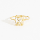 Hailey Clear Baguette Cocktail Ring