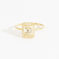 Hailey Clear Baguette Cocktail Ring