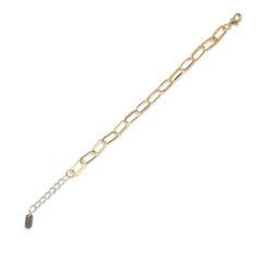 Gold Filled Texture Paperclip Chain Bracelet