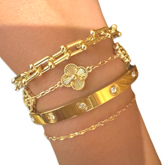 Gold Filled Buckle Chain Link Bracelet