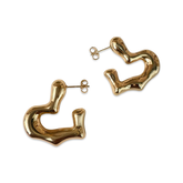 18K Gold Filled Heart Hoops