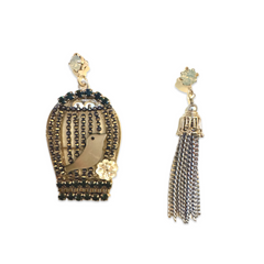 Crysta Bird Cage Statement Earrings