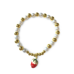 Polly Pearl Ball Strawberry Stretch Bracelet