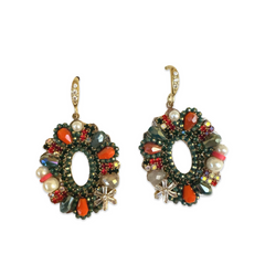 Amira Oval Cluster Statement Earrings