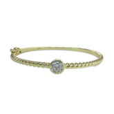 Claire Bezel Bangle Cuff Bracelet