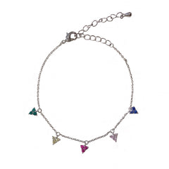 Multi Three Petal Cluster Flower Charm Bracelet